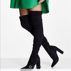 NWT. Asos over the knee boots with block heel. Size 7 and wide fit.